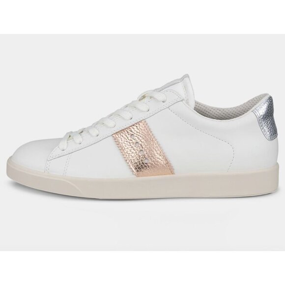 ECCO Street Lite Women's Leather Low Top Sneaker EU36/US‎ 5-5.5 White/Bronze NIB - Picture 1 of 12